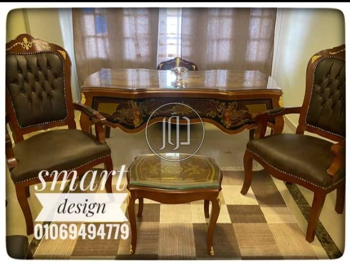 مكتب كلاسيك خشب زان مطعم نحاس