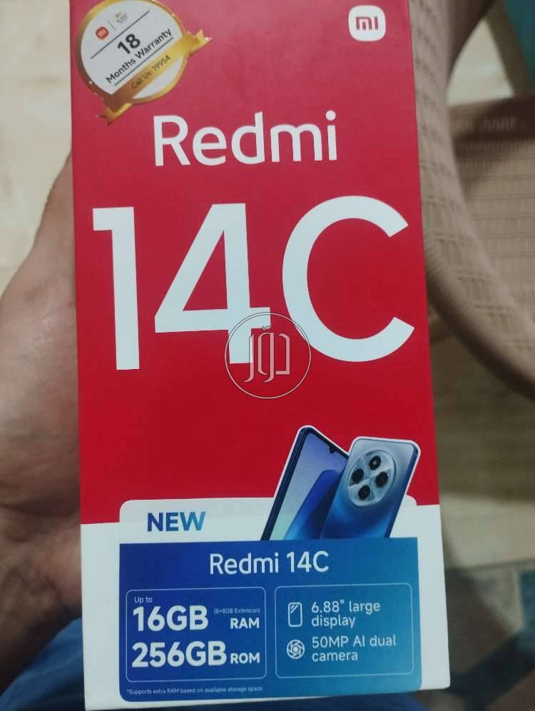 ريدمي 14 C استعمال اسبوعين بحالة الزيرو معاه كل مشتملاته الاصلية و الكرتونه